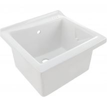 Évier Buanderie Vidoir Bac À Laver Céramique Traditionnelle Sanindusa 64x53 H35 Blink Blanc Compatible Avec Meuble Blink - Bricoman