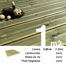 Planches De Terrasse Pin Autoclave Vert Pour 1 M² • Longueur 4,2 M - Bricoman