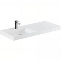 Plan Vasque Céramique Traditionnelle Sanindusa Rectangle Fixation Murale Ou À Poser Sur Plan 100x43 Vista Blanc - Bricoman