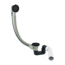 Ensemble De Vidange De Baignoire Avec Bonde Extra-plat En Laiton - Noir Mat - Bricoman