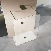 Grand Verre Paroi De Douche À L'Italienne 130x200 Avec Entrée Des Deux Cotés Paroi De Douche Avec 2 Barres De Fixation De Couleur Bronze - Bricoman