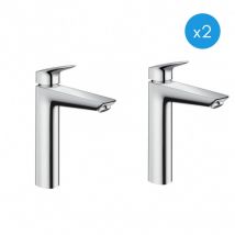 Hansgrohe Logis Lot De 2 Mitigeurs De Lavabo Xl Avec Comfortzone 190, Chrome (71091000-duo) - Bricoman