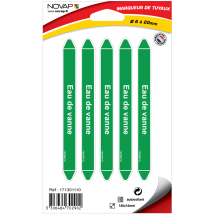 Planche De 5 Marqueurs De Tuyauterie 145 X 14 Mm Pour Ø 6 À 20 Mm - Eau De Vanne - 4702902 - Bricoman