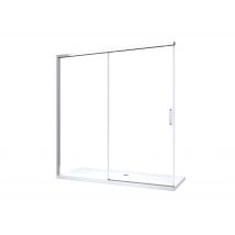 Porte De Douche Pour Installation En Niche Avec Fermeture Douce Soft Close H 200, Cadre En Chrome 8 Mm Cm 150 (147-150) - Bricoman