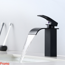 Mitigeur Robinet De Lavabo Cascade Noir Moderne Mitigeur Robinet Salle Bain Pour Vasque À Poser Robinetterie Convient Pour Un Lavabo Encastré - 