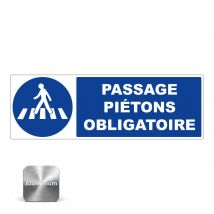 Panneau Passage Piétons Obligatoire - Alu 450x150mm - 4012216 - Bricoman