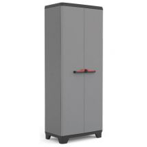 Keter Armoire Utilitaire Stilo - Gris, Noir Et Rouge - 68 X 39 X 173 Cm - Bricoman