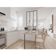 Verrière Atelier En Aluminium Thermolaqué - 90x130 Cm - Noir - Bayview - Bricoman