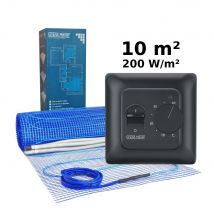 Kit Chauffage Au Sol 10 M², 200 W/m² + Mst-10 Thermostat - Bricoman
