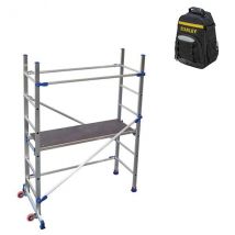 Echafaudage Roulant Alu - Hauteur De Travail Maximale De 2.90m + Sac À Dos De Chantier - P6-sac - Bricoman