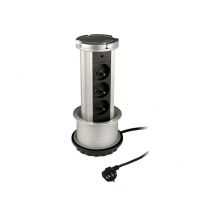 Bloc Multiprise Encastrable 3 Prises 16a 2p+t Ø100mm - Gris - Otio - Bricoman