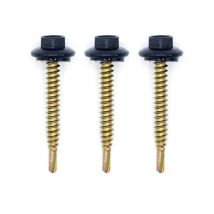 50 Vis De Fixation En Plage Pour Support Bois 4.8x38 | Bleu Ardoise | Ral 5008 - Bricoman