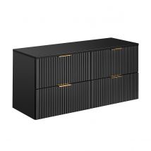 Meuble Sous-vasque 120cm Plan De Toilette Adriel Noir - Bricoman