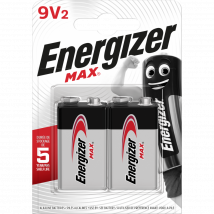 Lot De 2 Piles Alcaline 9 V Max, 9 V, Energizer - Bricoman