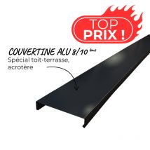 Couvertine Aluminium Eco50 0.8 Mm Noir Foncé Ral 9005 - 3 Mètres Aluhome - Bricoman