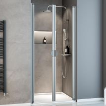 Schulte Porte De Douche 2 Battants, 90x180 Cm, Verre 5 Mm, Transparent, Porte De Douche Battante, En Niche, Profilé Alu-nature, Sunny - Bricoman