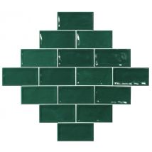 Carrelage Zellige Alicante Vert Brillant 7.5x15 Cm - Bricoman