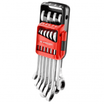 Jeu 10 Clés Mixtes À Cliquet Métriques Sur Étui Portatif De 8 À 19 Mm - Facom 467b.jp10pb - Bricoman