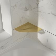 Tablette D'Angle Murale De Douche En Inox - Série Waves - Format S/195mm - Finition Or Brossé - Lot De 2 - Bricoman
