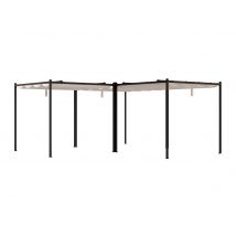 Pergola Autoportante Modulabile In Acciaio Con Tetto Apribile - 15,9 M² - Nero - Mazara - Bricoman