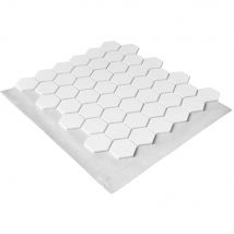 Mosaique Solid Surface Lisse - Format Hexagone Plaque De 30 X 30 Cm - Blanc Lisse - Bricoman