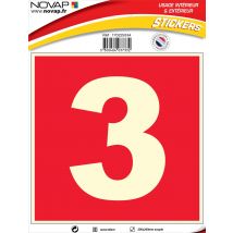 N°3 Photoluminescents - 200x200mm - Adhésif Rouge - 4037332 - Bricoman