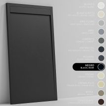 Soulhome Receveur De Douche -résine -gel Coat -texture Lisse/pierre -antidérapant -couleur Noir 200x90 Extra Plat 3cm Conception Minimaliste - 