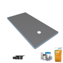 Receveur De Douche À Carreler 140 X 90 Wedi Fundo Primo Écoulement Excentré + Bonde Horizontale + Kit D'Étanchéité + Colle 320 - Bricoman