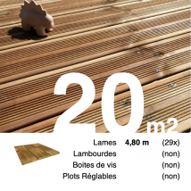 Planches De Terrasse Pin Autoclave Marron Pour 20 M² • Longueur 4,8 M - Bricoman
