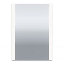 Sirohna Miroir De Salle De Bain Lumineux 600 X 800 X 35mm Interrupteur Tactile, Fonction Anti-buée, Bande Lumineuse Givrée Anti-éblouissement - 