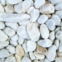 Sac +/- 20 Kg - Gravier Marbre Blanc Roulé 12/25 - Bricoman