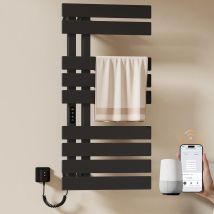 Emke Sèche-serviettes Électrique Connecté - Noir Mat - Écran Tactile & Wifi (tuya/alexa) - 1000 X 500 Mm, 320 W - Tecnomat