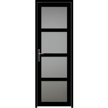 Bloc Porte Telia Noir Vitree H204 X L73 Poussant Droite Cotes Tableau Gd Menuiseries - Bricoman