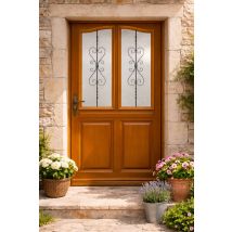 Porte D'Entrée Bois Vitrée Sandy, H.215xl.90 Côte Tableau, P.droit Gd Menuiseries - Bricoman