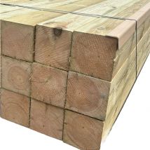 Pack De 6 Poteaux (poutre) En Bois De Pin Traité 12x12x200 Cm - Bricoman