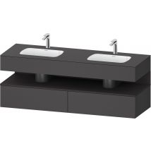 Duravit Qatego Lavabo Encastré Avec Meuble Sous-lavabo En Console, 1600x550x600mm, Niche Graphite Supermat, Lavabo Double, Qa4797080490000, Farbe: - 