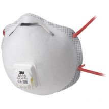 Boîte De 10 Masques Respiratoires Coques Jetables Série 8833 Ffp3 Rd Avec Soupape Blanc 3m 7100057145 - Bricoman
