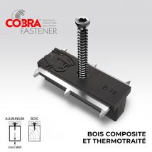 Clips De Fixation Cobra Hybrid 8-18 - 90 Clips + Vis - Adapté Lambourdes Bois & Aluminium - Stable, Facile À Poser & Resistant - Bricoman