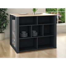 Ilot Central De Cuisine Avec 7 Niches - Naturel Et Anthracite - Opole - Bricoman