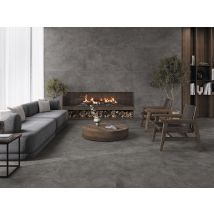 Carrelage Sol Intérieur Effet Béton Capital Black L.120 X L.120 Cm - Vendu Par Lot De 30.24m² - Tecnomat