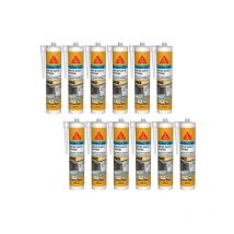 Lot De 12 Mastics Silicone Sika Sikaseal-180 Salle De Bain & Carrelage - Blanc - 300ml - Bricoman