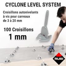 100 Croisillons Autonivellants À Vis 1mm En "i" Cyclone Rubi - Bricoman