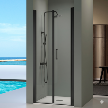 Porte De Douche Pliante Prisma Noir Mat 70 Cm Sans Paroi Latérale - Tecnomat
