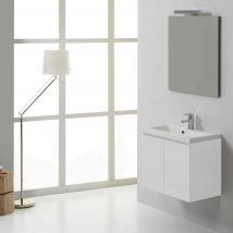 Meuble De Salle De Bains Suspendu 60 Cm Bois Blanchi | Manhattan - Bricoman