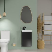 Meuble Lave-mains - 40x22cm - Gain De Place - Gris Anthracite Mat - Bricoman