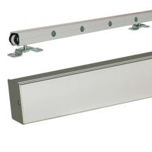 Porte Coulissante Grey Oak H204 X L73 + Rail Alu Gd Menuiseries - Bricoman