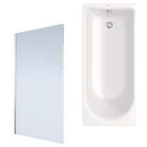 Baignoire Droite Duravit D-neo 170 X75 Cm + Pare Bain Droit Aurys Mist 1 Chromé - Tecnomat