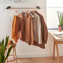 Penderie Murale Bois Et Métal L100 Cm Noir Yuri - Bricoman