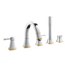 Grohe Grandera Mitigeur Baignoire Sur Gorge 5 Trous Chrome/or - Bricoman