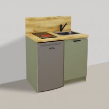 Pack Complet Kitchenette Terra Vert Argile 100cm + Electro - Bricoman